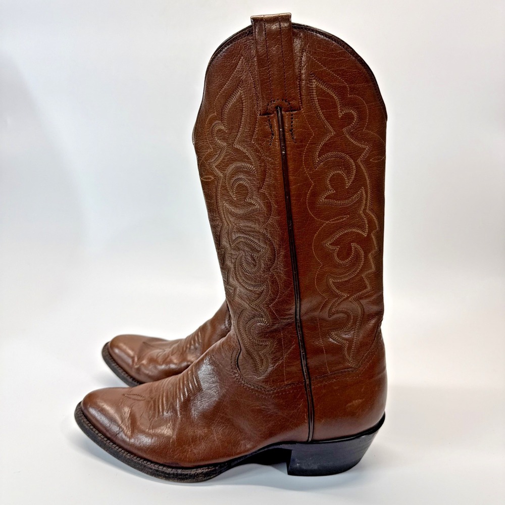 Panhandle Slim Western Boots Mens 8.5 D Brown Leather Cowboy Pull On